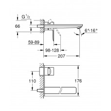 Змішувач раковини на 2 Grohe Lineare отвори L Size 23444001 