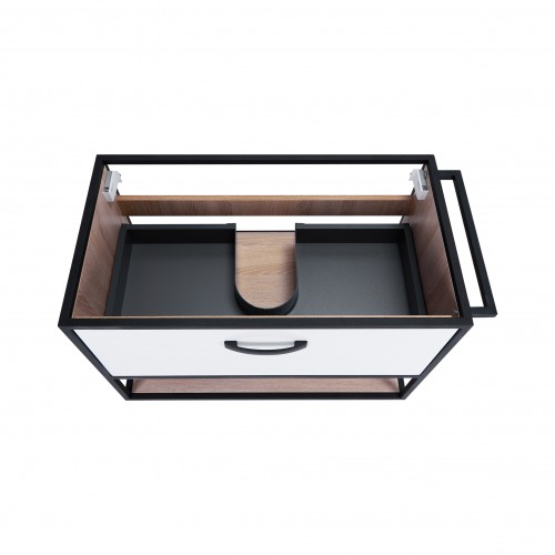 Комплект Qtap Taurus 800х580х437 White/Whitish oak тумба підвісна + раковина урізна QT2472TPT803WWO
