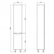 Пенал підлоговий Qtap Scorpio 350х1900х300 White QT1475PN1901KLW