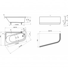 Панель для ванни Ravak CHROME 160x105 L, CZA5100A00