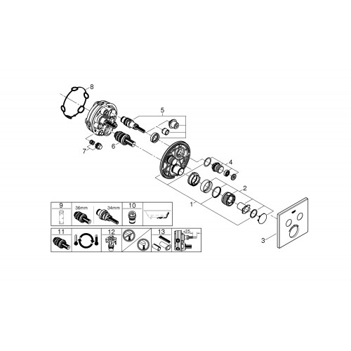 Душовий комплект Grohe Grohtherm 310 Mono Cube (UA26405SC1)  