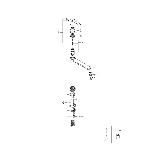Одноважільний змішувач для раковини XL Size Grohe Lineare (23405AL1)  
