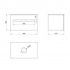 Тумба підвісна Qtap Virgo 800х476х469 White/Whitish oak зі стільницею QT1879TPА801WWO