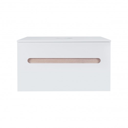 Тумба підвісна Qtap Virgo 800х476х469 White/Whitish oak зі стільницею QT1879TPА801WWO