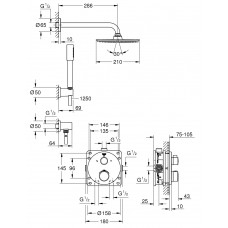 Набір комплектації душа з Grohe Grohtherm Rainshower Cosmopolitan 210 34732000 