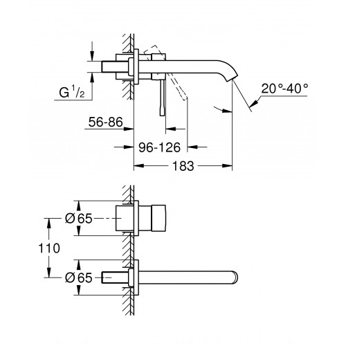 Змішувач раковини на 2 Grohe Essence отвори M Size (29192KF1) 