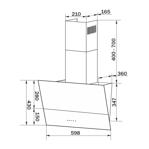 Витяжка GRANADO Vivares 613-1100 Grafito glass GCH316399