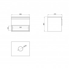 Тумба підвісна Qtap Robin 600х476х470 White/Whitish oak зі стільницею QT1379TPН6001WWO