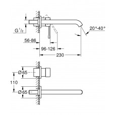 Змішувач раковини на 2 Grohe Essence отвори L Size 29193001 