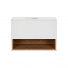 Тумба підвісна Qtap Robin 700х476х437 White/Whitish oak зі стільницею QT1379TPН7001WWO