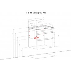 Тумба Вінтаж консольна 60 см з умивальником Frame