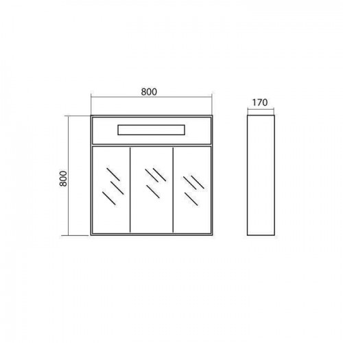 Дзеркальна шафа Париж 80 см з підсвіткою