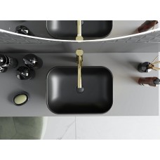 Умивальник (раковина) MEXEN RITA BLACK MATT / BRUSHED GOLD накладний