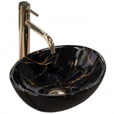 Умивальник (раковина) REA SOFIA MINI BLACK MARBLE SHINY накладний REA-U6963