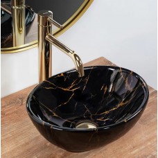 Умивальник (раковина) REA SOFIA MINI BLACK MARBLE SHINY накладний REA-U6963
