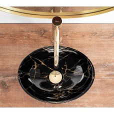Умивальник (раковина) REA SOFIA MINI BLACK MARBLE SHINY накладний REA-U6963