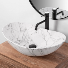 Умивальник (раковина) REA ROYAL STATUARIO MARBLE MATT накладний мармур REA-U8010