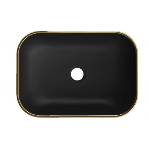 Умивальник (раковина) MEXEN RITA BLACK MATT / GOLD EDGE накладний