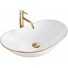 Умивальник (раковина) REA ROYAL GOLD EDGE накладний білий REA-U8570