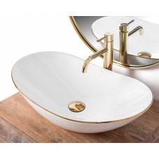 Умивальник (раковина) REA ROYAL GOLD EDGE накладний білий REA-U8570