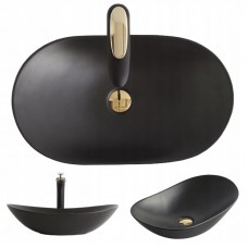 Умивальник (раковина) REA ROYAL 60 BLACK MAT накладний чорний REA-U0442