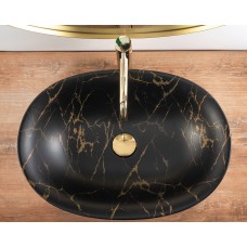 Умивальник (раковина) REA ROMA MARBLE BLACK MAT накладний чорний матовий REA-U5609
