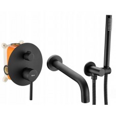 Змішувач для ванни REA LUNGO BLACK+BOX чорний прихованого монтажу REA-P6300