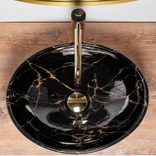 Умивальник (раковина) REA SOFIA MARBLE BLACK накладний чорний REA-U5611