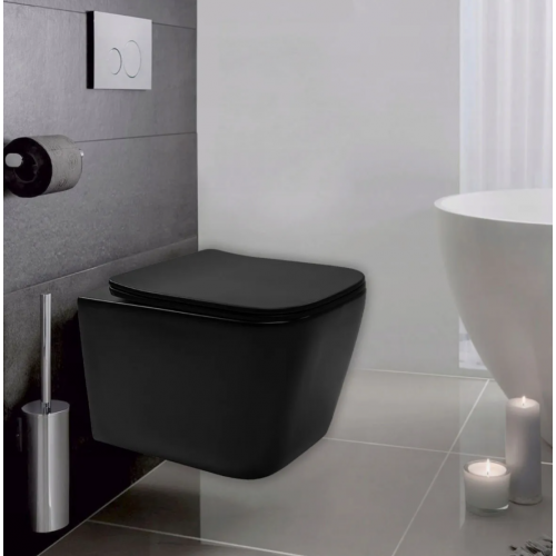 Підвісний унітаз REA RAUL BLACK MATT чорний REA-C1100