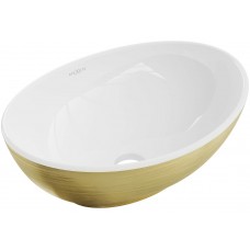 Умивальник (раковина) MEXEN ELZA WHITE / GOLD BRUSHED накладний