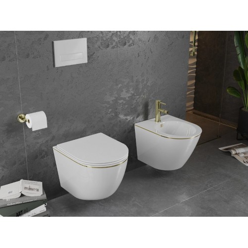 Підвісний унітаз MEXEN LENA WHITE GOLD EDGE