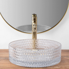 Умивальник (раковина) REA CRISTAL TRANSPARENT накладний REA-U9670