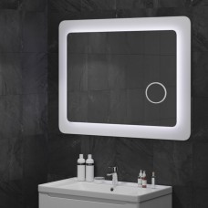 Зеркало УЛЬТРА "Космо Zoom" 88*83 белое, с линзой