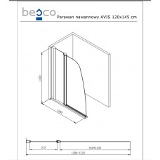 Шторка для ванни PMD Avis 120х145