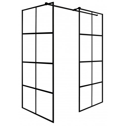 Кабіна walk in EXCEA 120x90x190 скло прозоре, чорний профіль