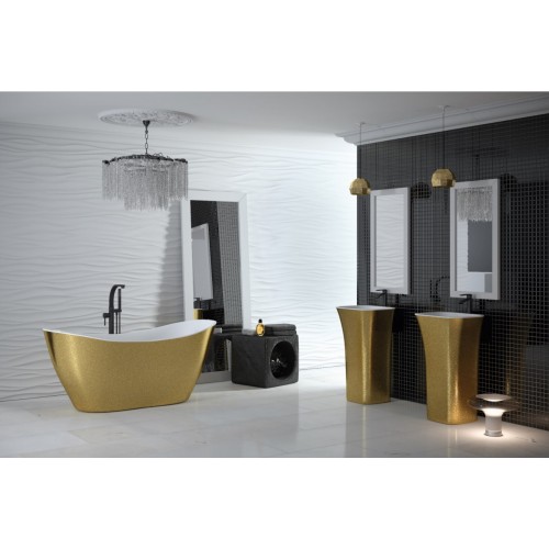 Умивальник вільностоячий ASSOS GLAM, колір золотий 41х52 ретро