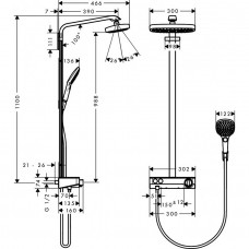 Душова система Hansgrohe Raindance Select E 300 2Jet з термостатом ShowerTablet Chrome 27126000