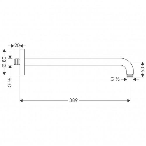 Кронштейн для верхнього душу Hansgrohe 389 мм Matt White 27413700