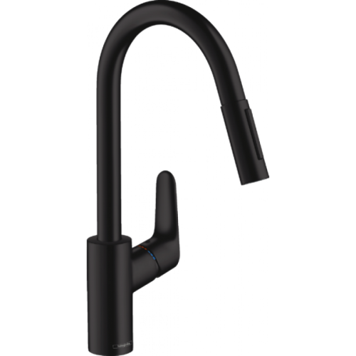 Змішувач Hansgrohe Focus 240 2jet для кухні з висувним вилив Hansgrohe  Hansgrohe ом Matt Black 31815670