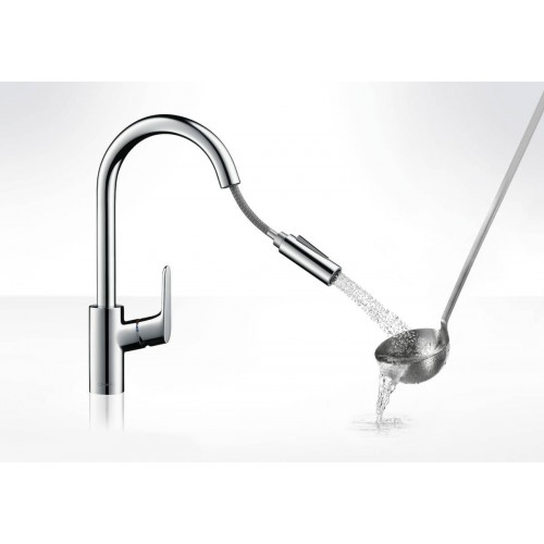 Змішувач Hansgrohe Focus 240 2jet для кухні з висувним вилив Hansgrohe  Hansgrohe ом Matt Black 31815670