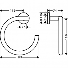 Logis Universal рушникотримач Hansgrohe  "кільце" хромований 41724000