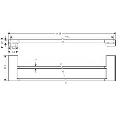 Рушникотримач Hansgrohe  подвійний 62.6/64.8 x 12.4 см Chrome 41743000