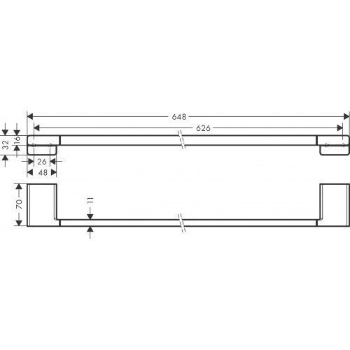 Рушникотримач Hansgrohe  62.6/64.8 см Matt White 41747700