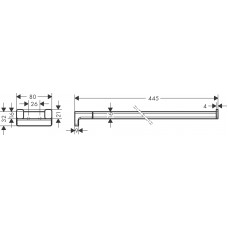 Рушникотримач Hansgrohe  44.5 см подвійний нерухомий Matt White 41770700