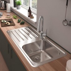 Кухонна мийка S4111-F400 на стільницю 975х505 з сифон Hansgrohe ом 43341800 Stainless Steel