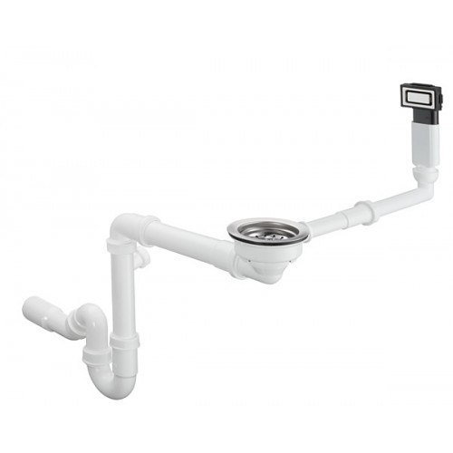 Сифон Hansgrohe  D14-10 з переливом для мийки зі сталі на одну чашу 43921800 Stainless Steel
