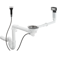 Сифон Hansgrohe  D14-11 Automatic з переливом для мийки зі сталі на одну чашу 43931800 Stainless Steel