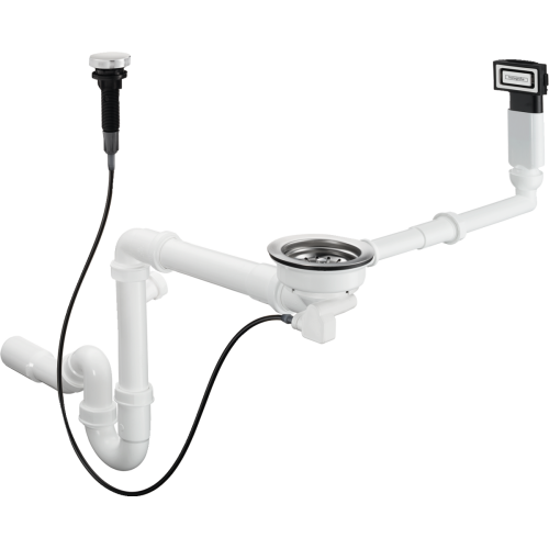 Сифон Hansgrohe  D16-11 Automatic з переливом для мийки з композиту на одну чашу 43937000