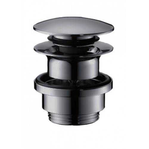 Донний клапан для умивальників з переливом AXOR, push-open Brushed Black Chrome 51300340