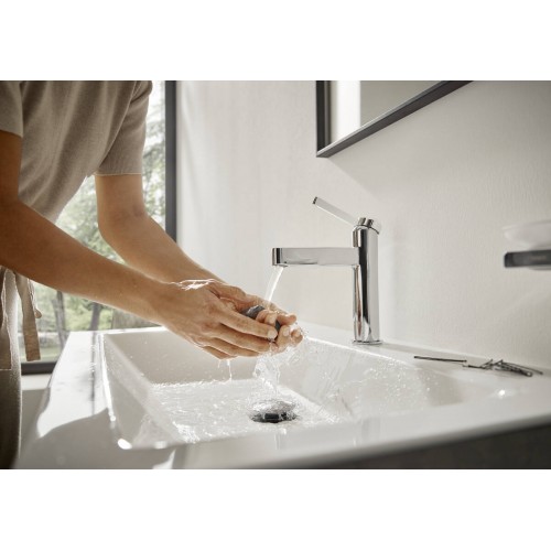 Змішувач Hansgrohe Finoris 100 для умивальника з донним клапаном push-open. Matt Black 76010670 Hansgrohe